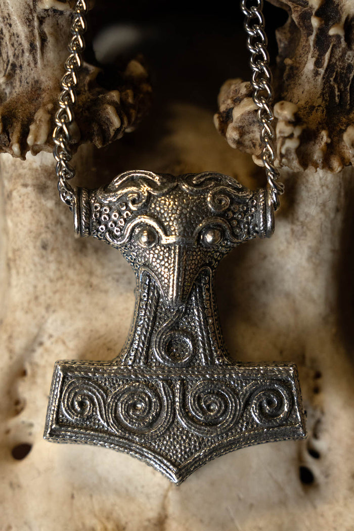 Skane Thor's hammer with necklace, pewter
