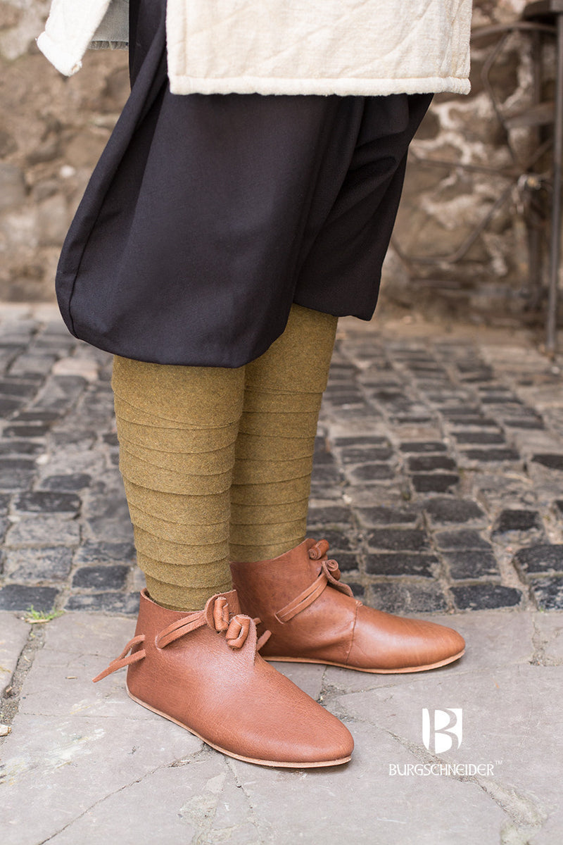 Fasce per gambe Aki, verde autunnale, misto lana