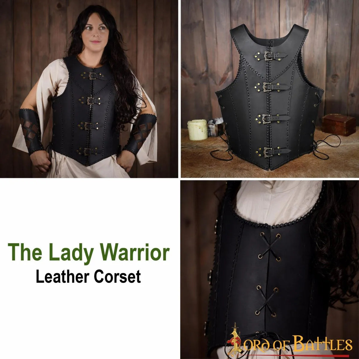 Leather battle corset Nessa