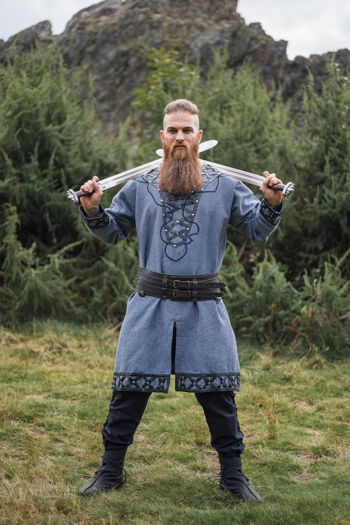 Tunic Viking Jarl Ragnvald, blue-gray