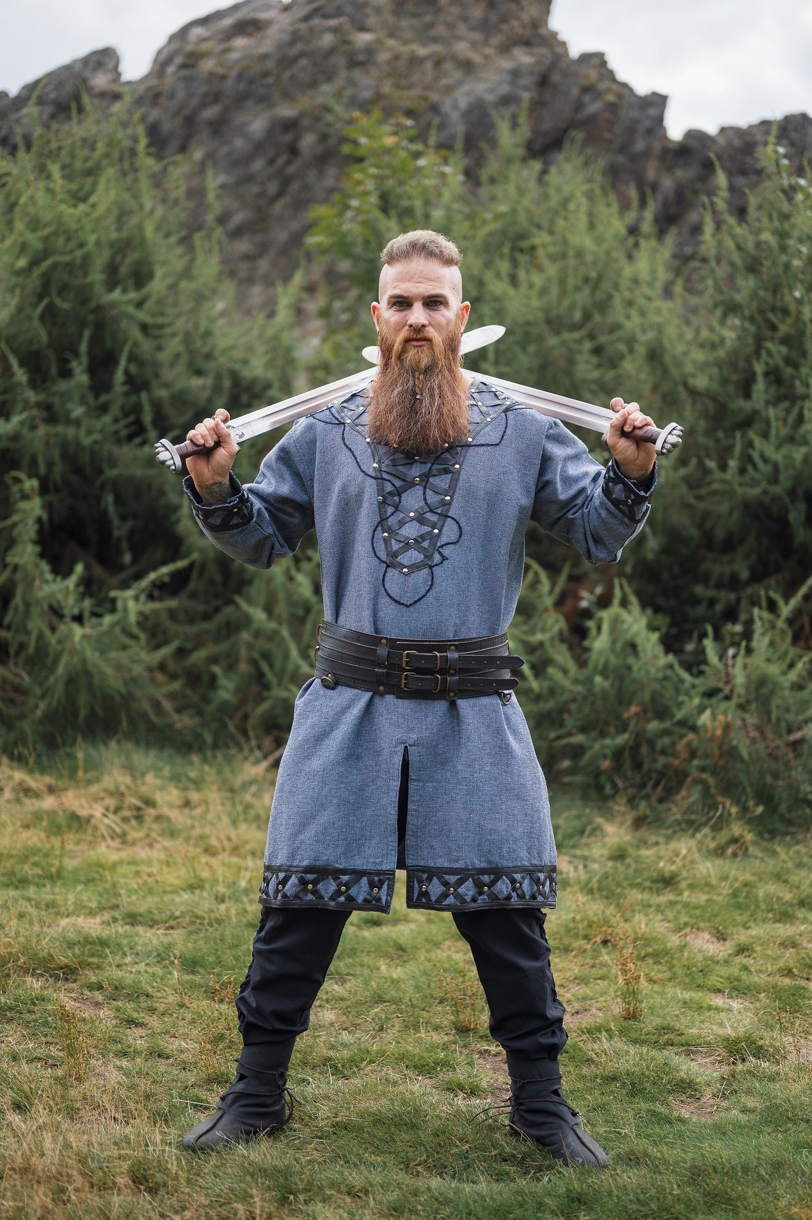 Tunic Viking Jarl Ragnvald, blue-gray