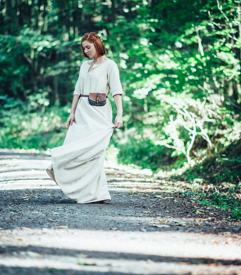Vestido (alto)medieval Brida, natural