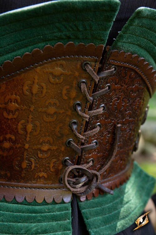 Leather corset margot, green