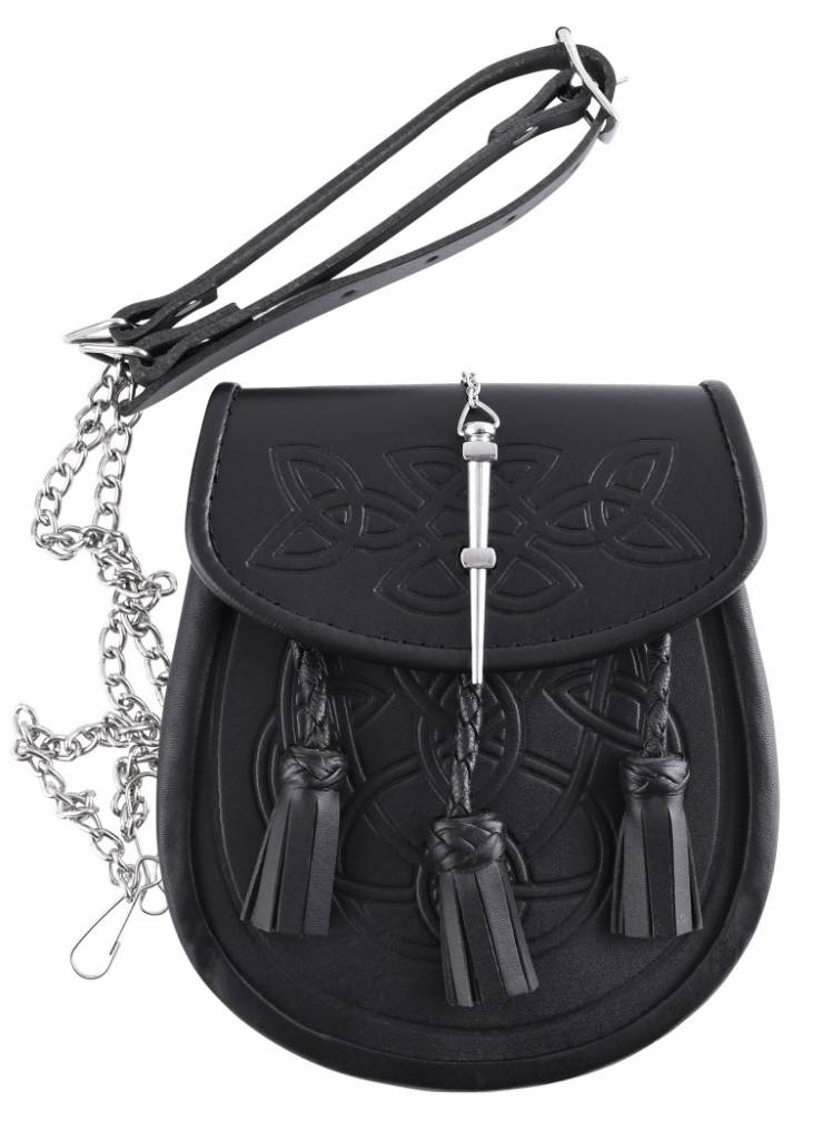 Sporran with Celtic motif, black