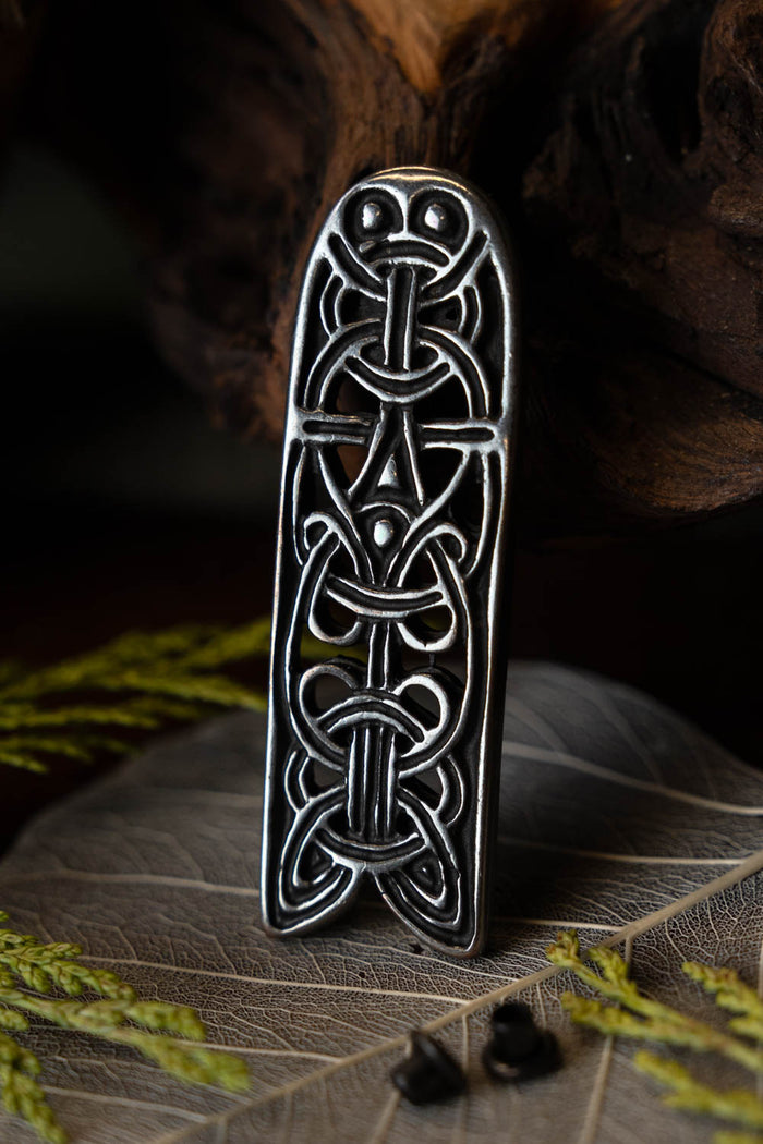 Jorvik belt end, silver colour