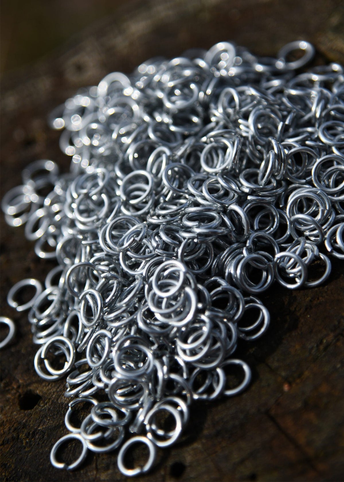 1 kg galvanised chainmail rings, unriveted, 8 mm