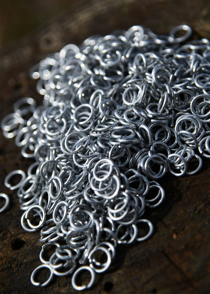 1 kg galvanised chainmail rings, unriveted, 8 mm