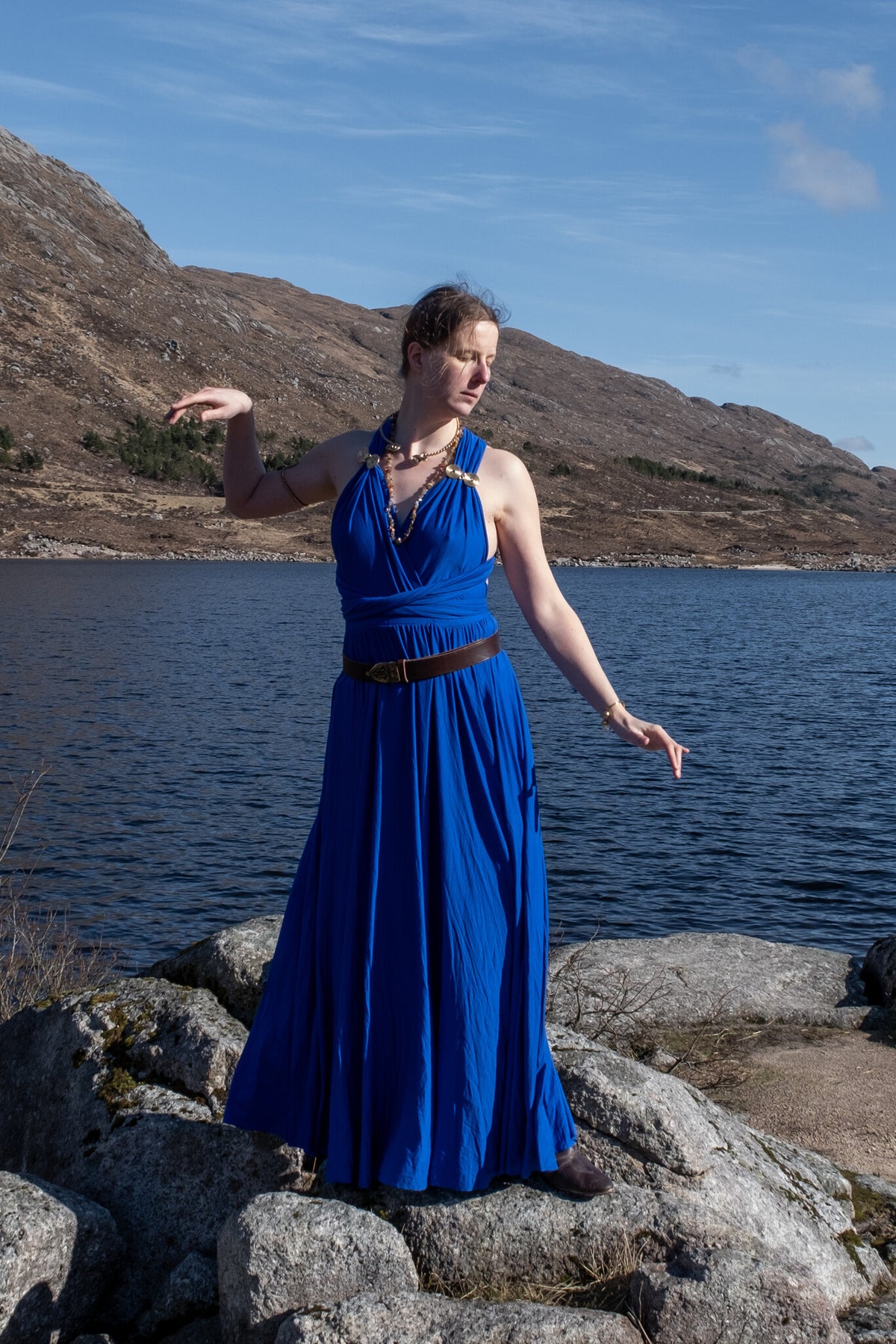 Goddess dress Aphrodite, blue