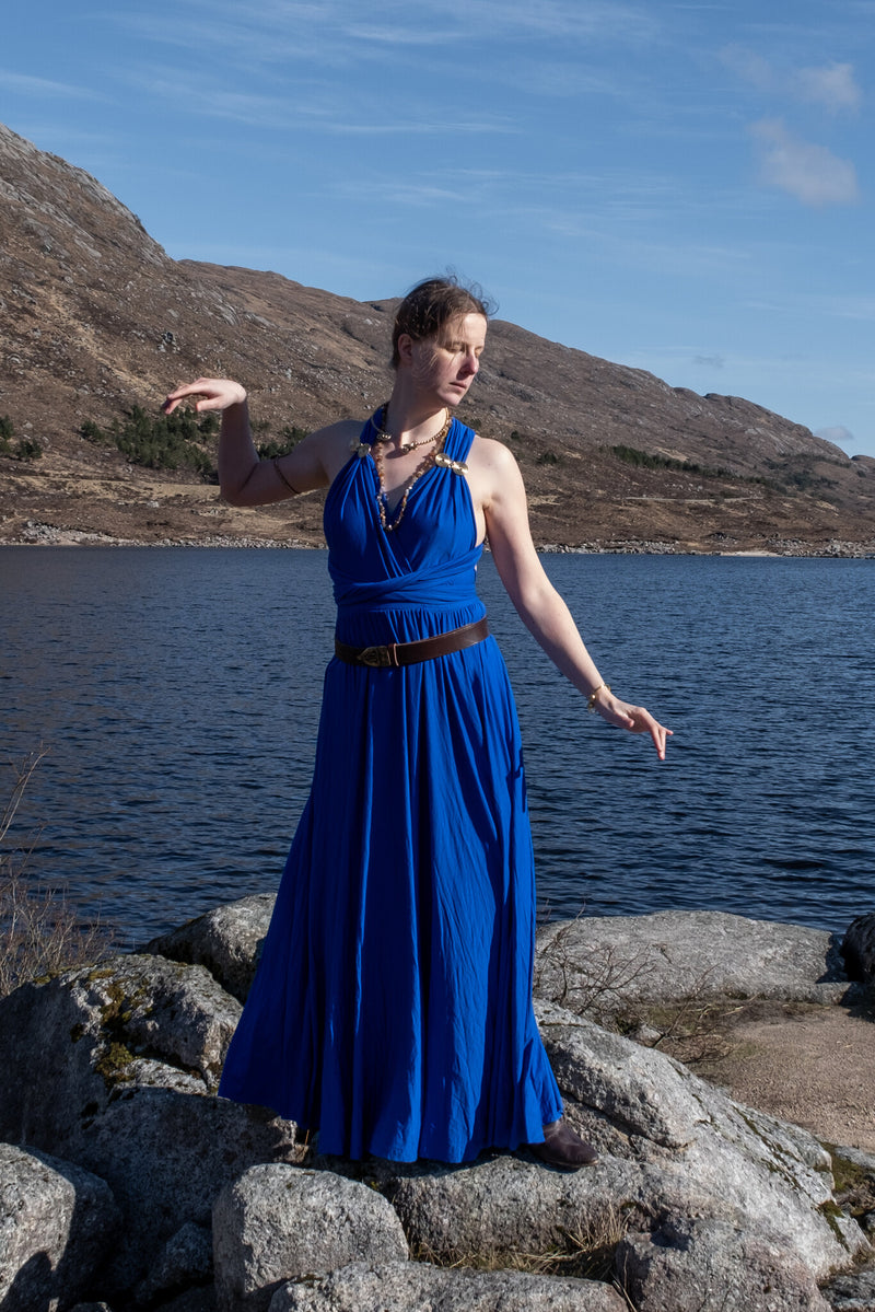 Goddess dress Aphrodite, blue