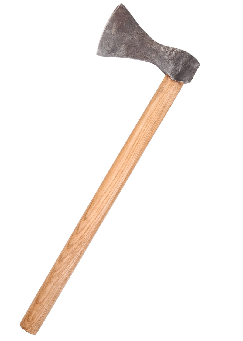 Hacha vikinga de acero forjado a mano, tipo A, semi-afilada