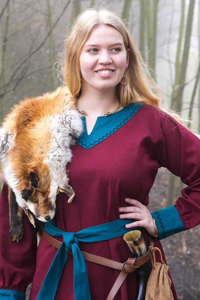 Viking Dress Jona, red/blue