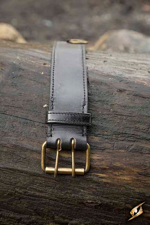 Belt with rings, black, 120 cm