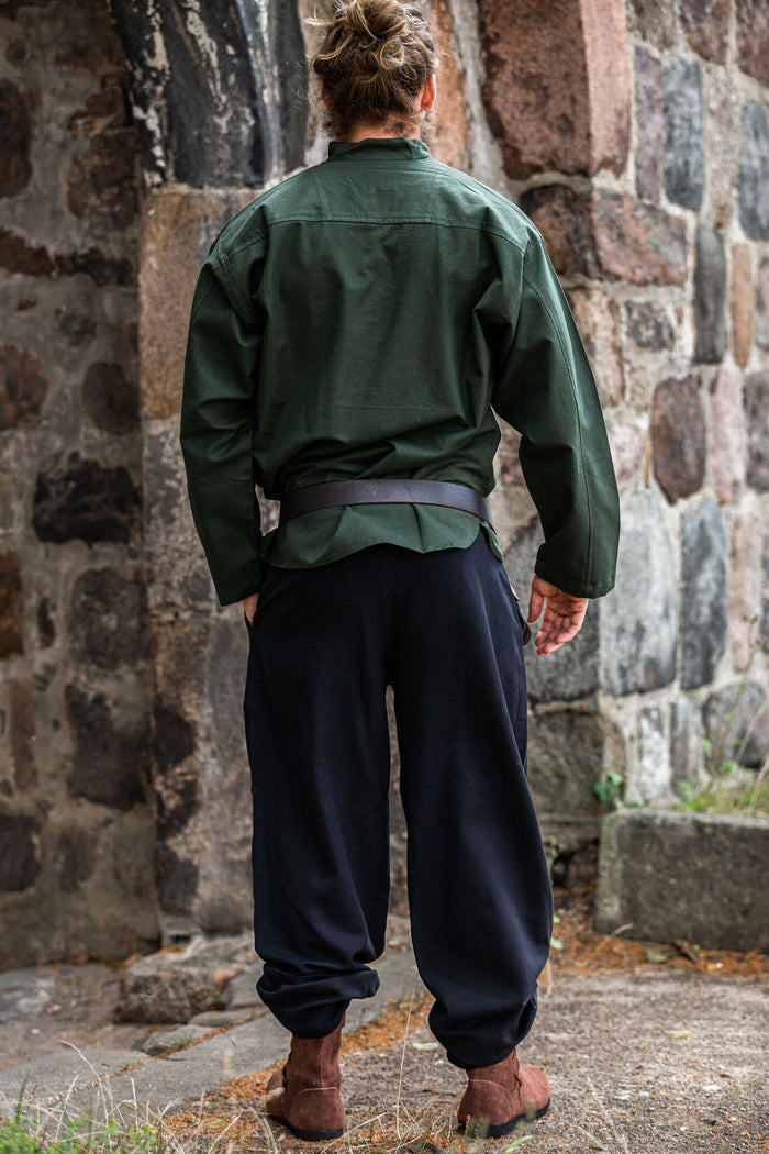 Trousers with buttons, black