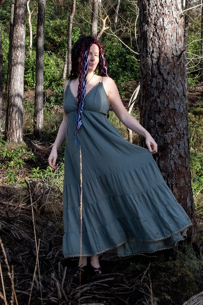 Goddess Dress Athena, nature green