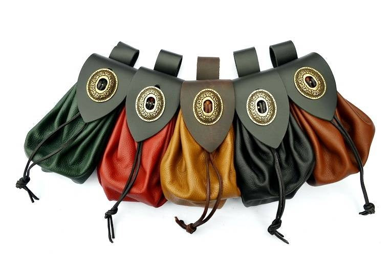 Medieval money pouch, large, black
