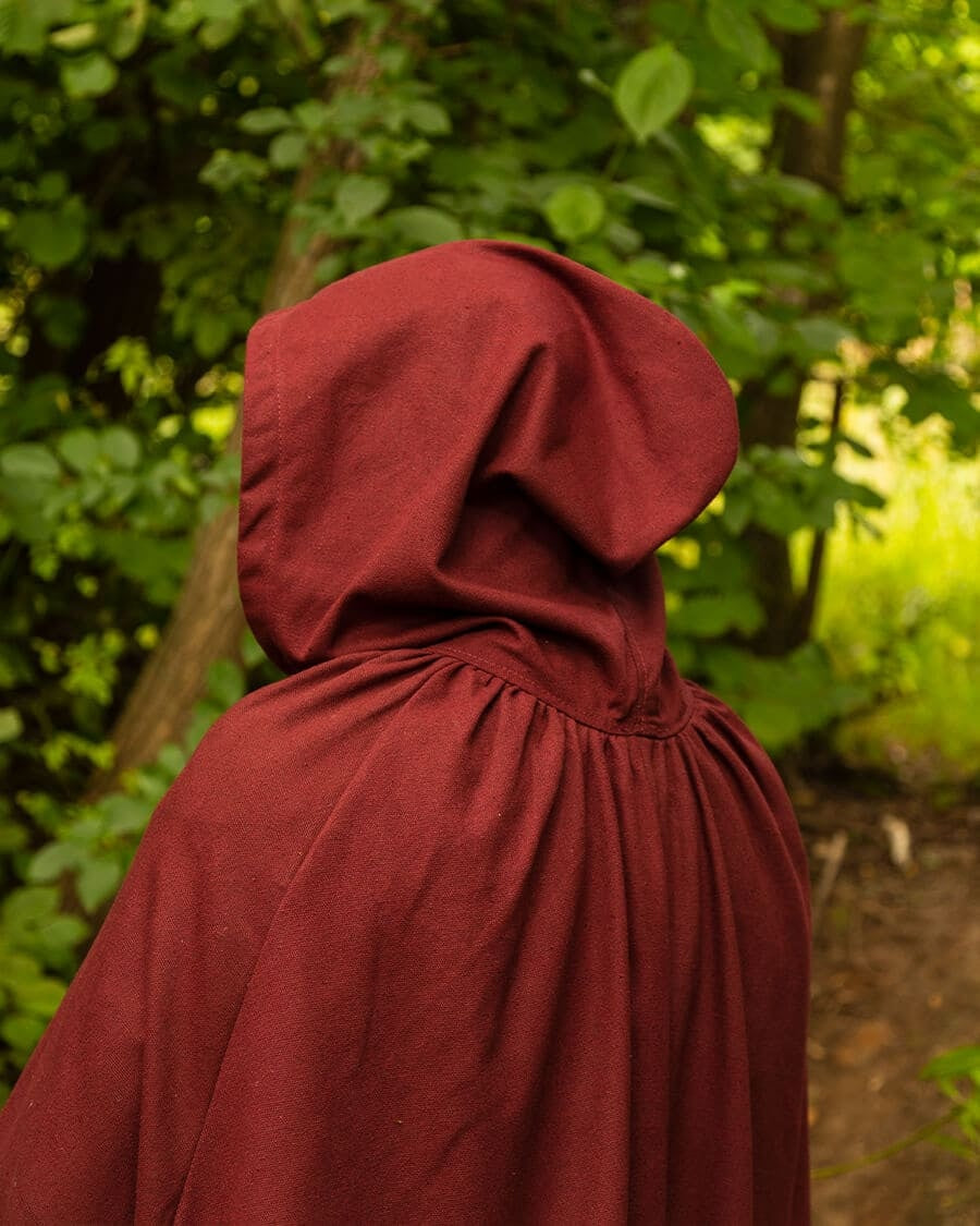 Medieval cloak Harun, burgundy red