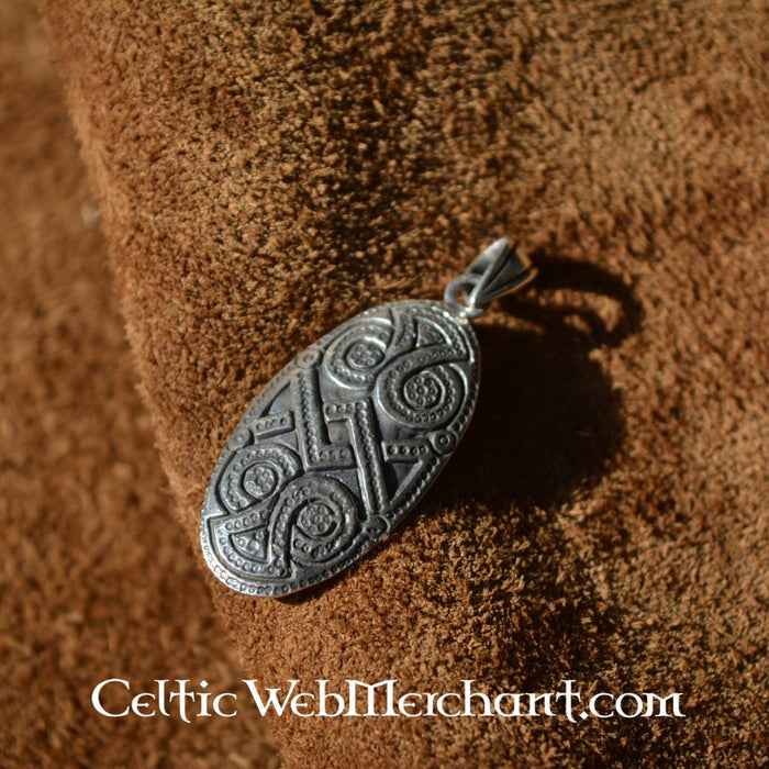Shield pendant, sterling silver