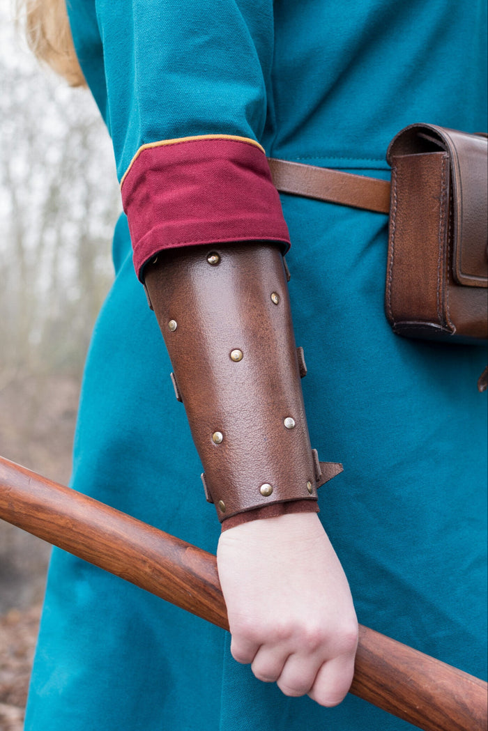 (Early) Medieval dress Gesine, teal blue-red