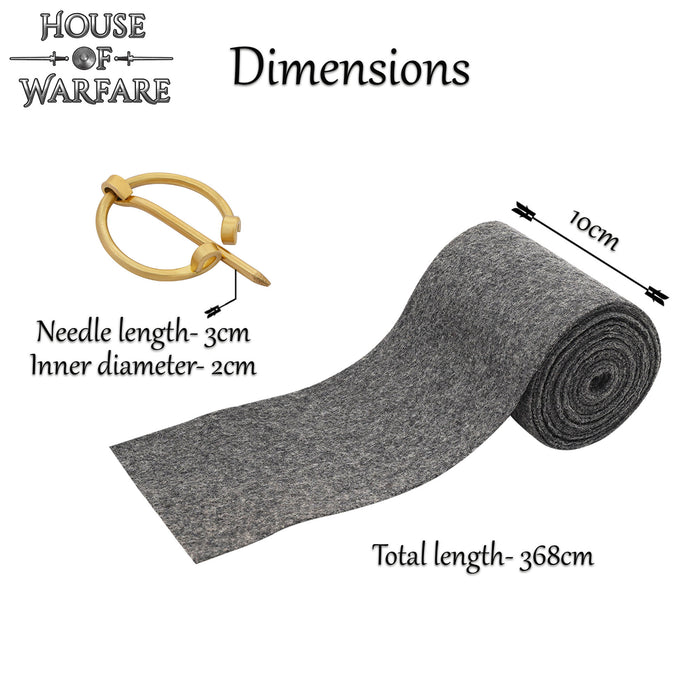 Viking leg wraps, 100% wool, various colours