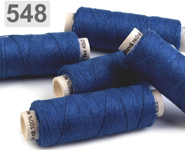 Linen yarn royal blue 50m