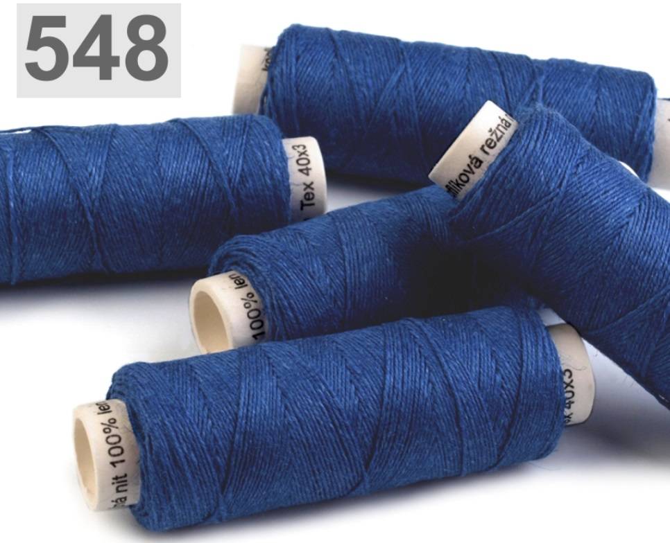 Linen yarn royal blue 50m