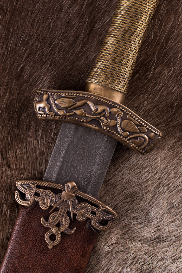 Viking sword Dybek damast, semi-sharp