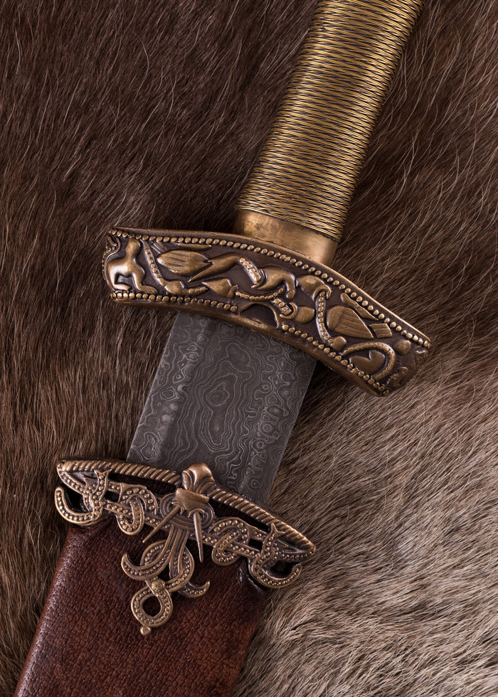 Viking sword Dybek damast, semi-sharp