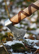 Viking axe, type G, engraved, semi-sharp