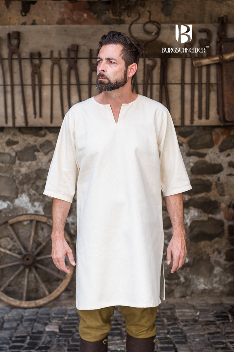 Untertunika Lofar, halblange Ärmel, creme