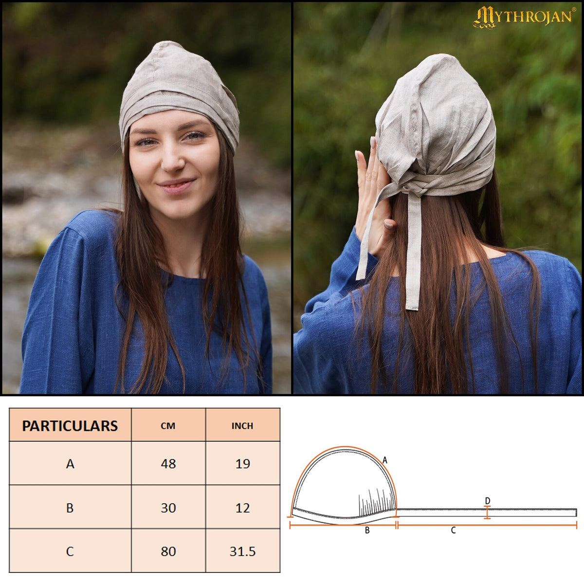 Birgitta's hood, Maciejowski Bible, linen, natural