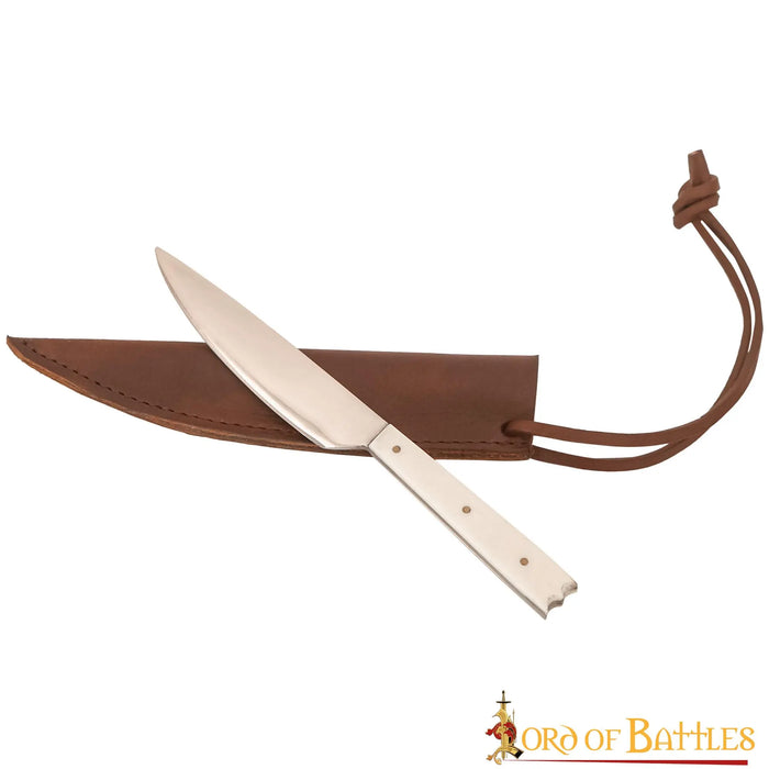 15th century dining knife with bone handle, stainless steel