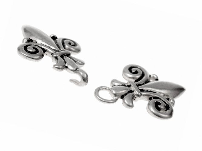 Cloak clasp fleur de lys, silvered bronze