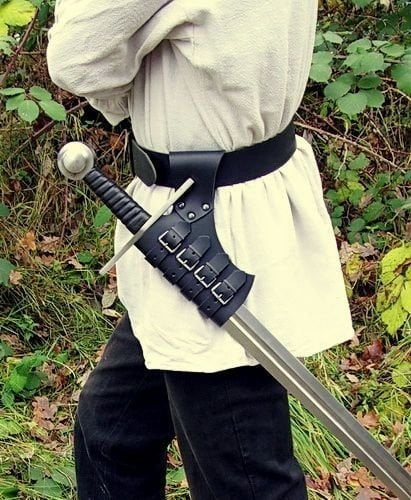 15th century sword frog, black