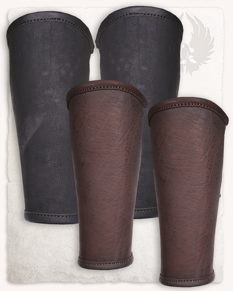 Borg Leather Bracers, forearm guards, black