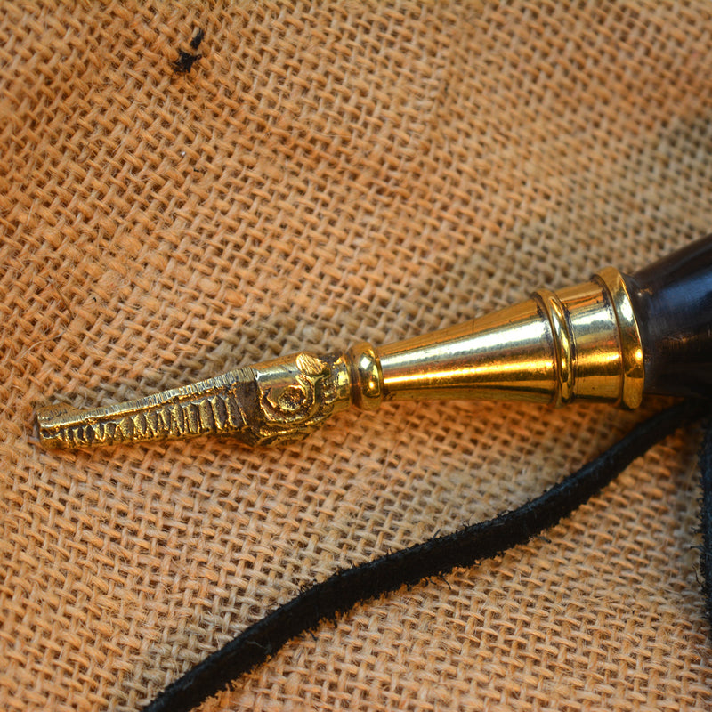 Trinkhorn Odin mit Lederhalter, 300–500 ml