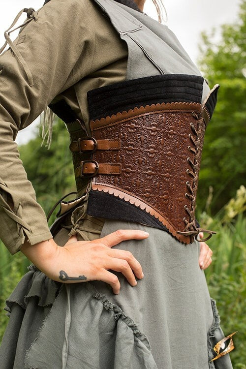 Leather corset Margot, brown