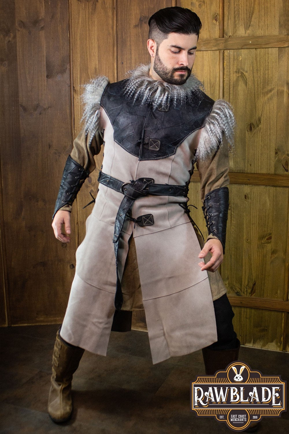 Owl Leather Jerkin, black-grey