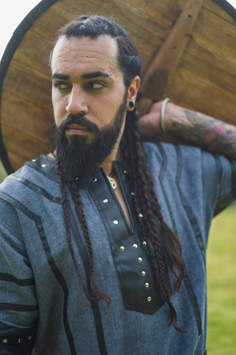 Tunica vichinga Rollo, blu-grigio