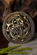 Urnes-stil skivefibula, messing