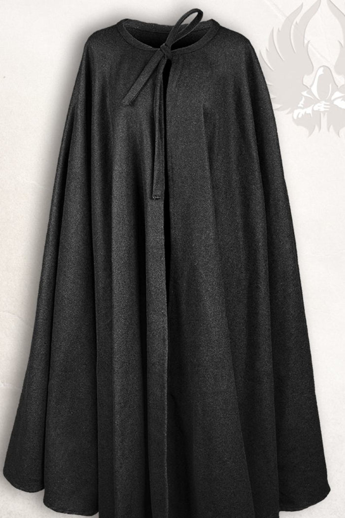 Medieval cloak Rudolf, wool blend, black