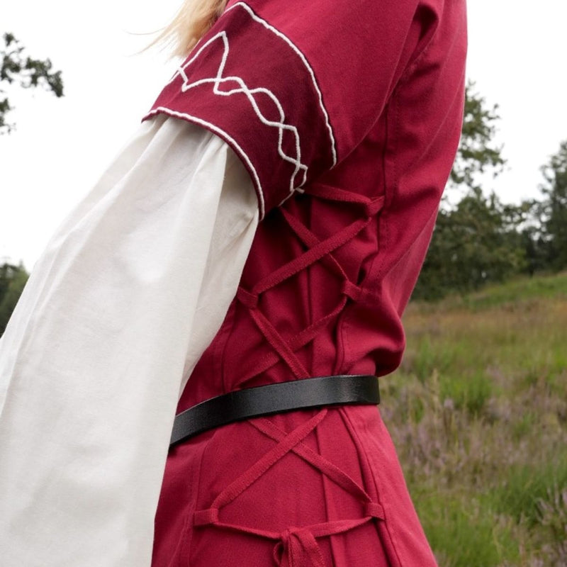 Vestido gótico Fiona, rojo natural