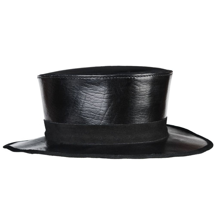 Medieval leather hat, black