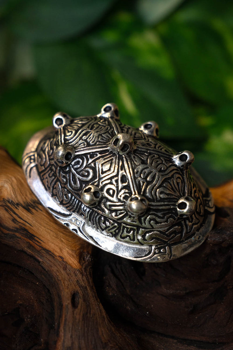 Viking schildpad broche Dublin, verzilverd, prijs per stuk