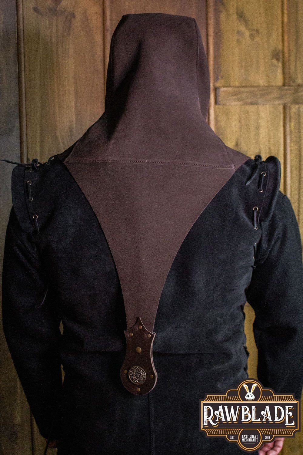 Akku split leather hood, brown