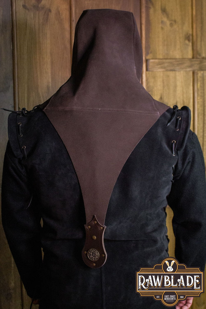 Akku split leather hood, brown