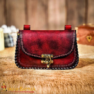 Sorcerer leather bag, red