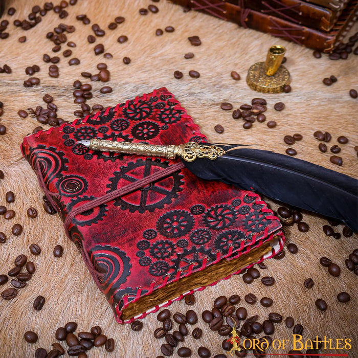 Leather book Steampunk, antique pages