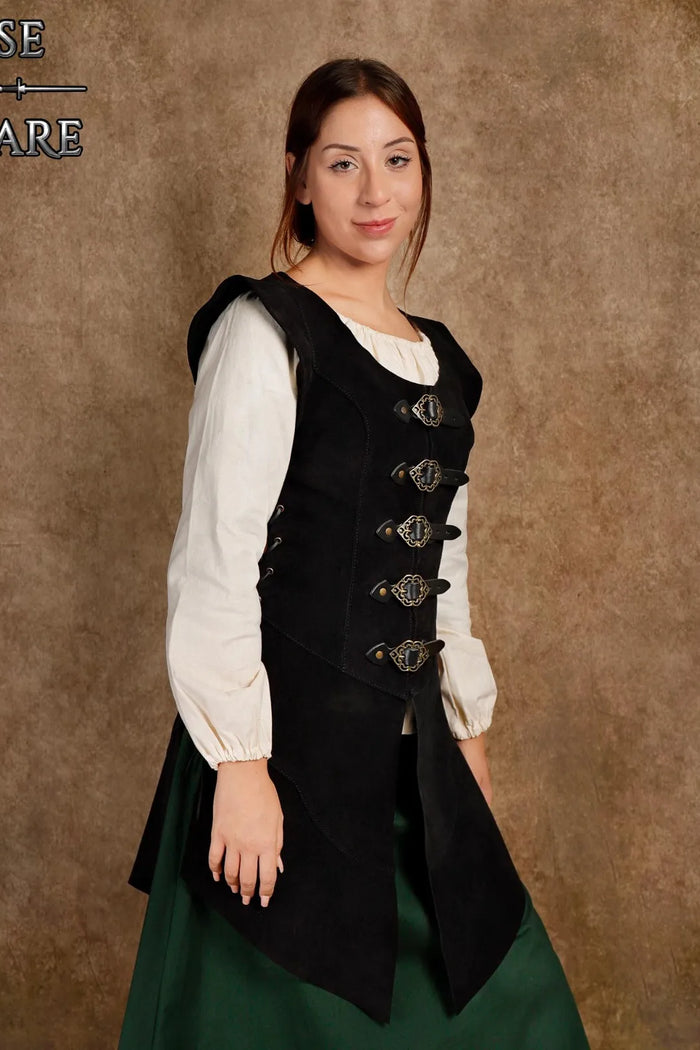 Leather Jerkin Eleanor, Black