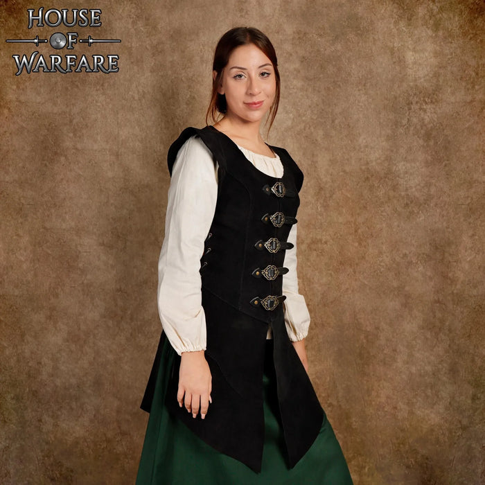 Leather Jerkin Eleanor, Black