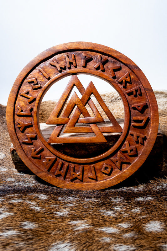 Woodcarving Valknut
